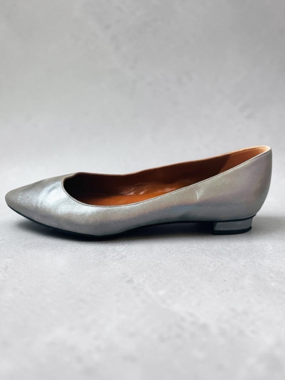 AQUATALIA SILVER LEATHER FLAT SIZE 8 ITALY
